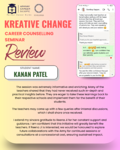 Abhinav Career Scope - Kreative Change Career Counselling Seminar Review